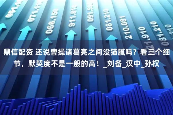 鼎信配资 还说曹操诸葛亮之间没猫腻吗？看三个细节，默契度不是一般的高！_刘备_汉中_孙权